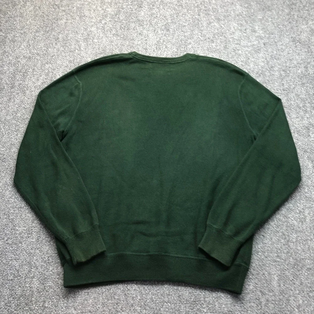 Polo Ralph Lauren Mens Green Cotton Crewneck Knit Sweater Pony Logo Size M
